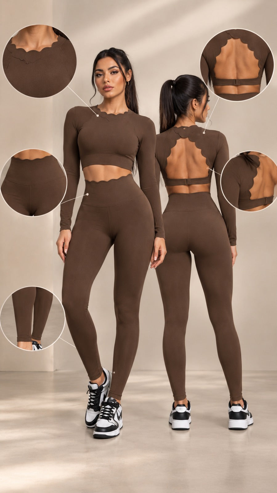 Conjunto Eterna Onda · Top de manga larga y leggings